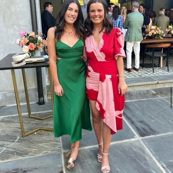 TUCKERNUCK A.L.C Blakey Cut out Satin Dress in green size 12 - Picture 2 of 15